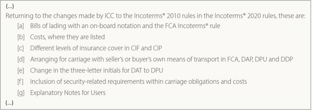 The 7 Incoterms®changes between the 2010 and 2020 edition and which we cover in our Incoterms® training.
